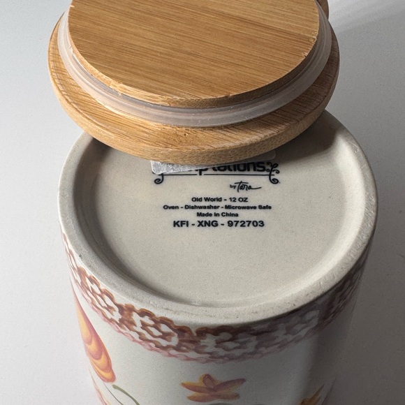 Temptations Pumpkin Ceramic Canisters Jars & Bamboo Lids Grateful & Together - Picture 6 of 8